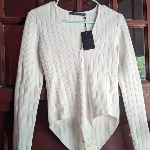 Zeynep Arcay cutout ribknit bodysuit nwt - Picture 5 of 14